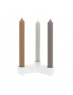 Portacandele Trio in Ceramica bianco
