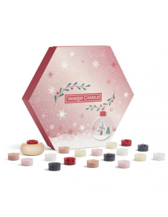 Confezione Regalo 18 Tea Light e 1 Porta Tea Light Dorato