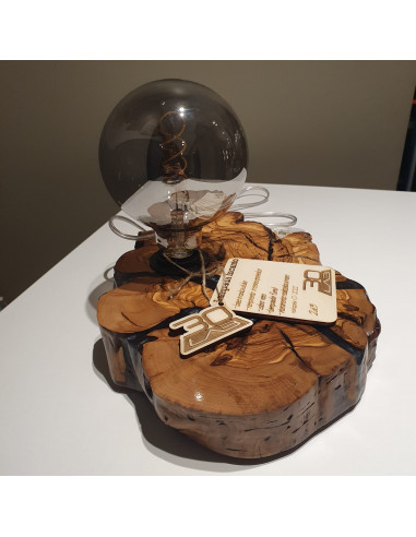 Lampada incanto in legno d'ulivo