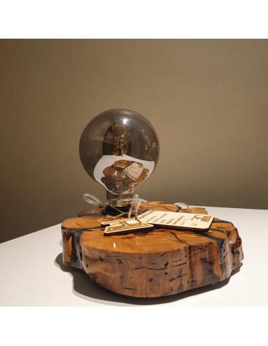 Lampada incanto in legno d'ulivo